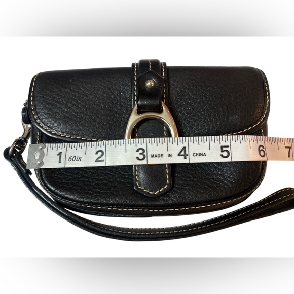 Dooney & Bourke Black Leather Wristlet with Red Leather interior and COA - Picture 5 of 6